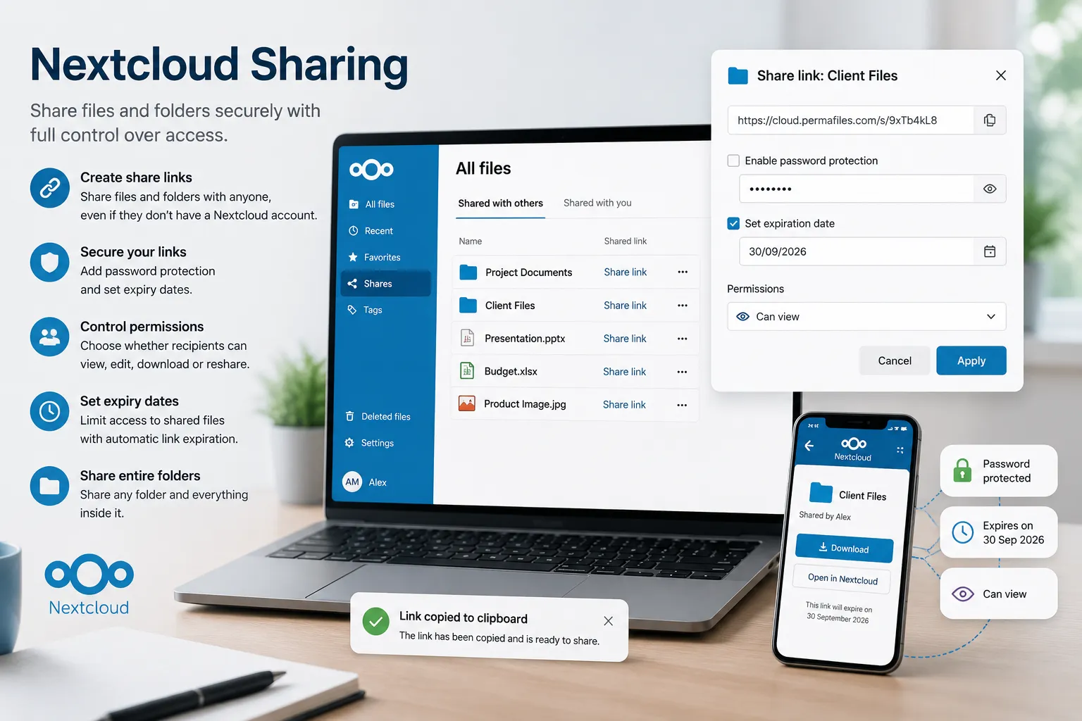 Nextcloud file sharing image
