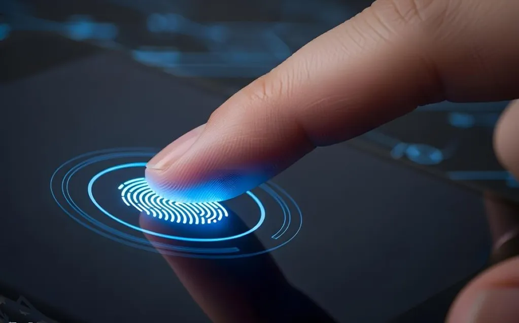 Image of a finger about to use fingerprint authentication login